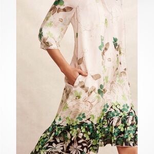 Anthropologie Rainforest 100% Silk Dress by Vanessa Virginia S Forrest Fairy